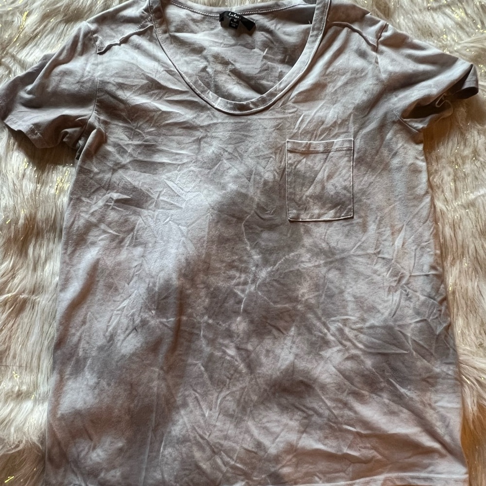 Gray & White Tie Dye Front Pocket Shirt